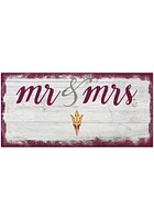 Arizona State Sun Devils Script Mr and Mrs Sign - Maroon