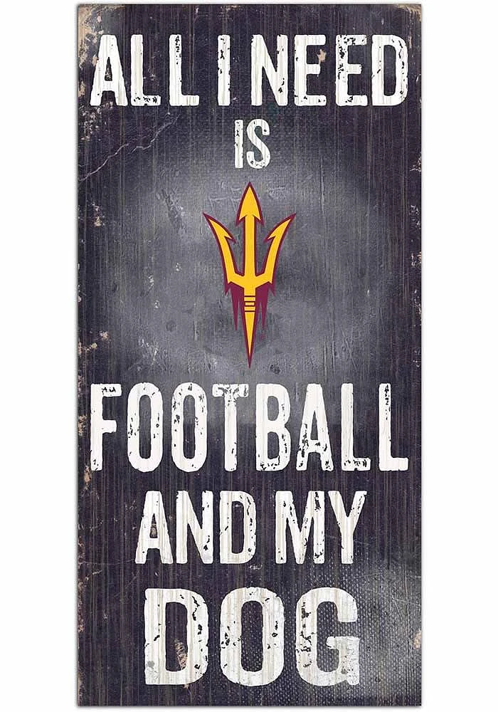 Arizona State Sun Devils Football and My Dog Sign - Maroon