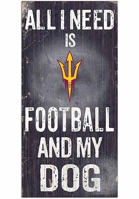 Arizona State Sun Devils Football and My Dog Sign - Maroon