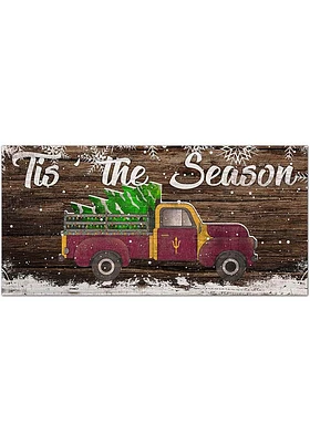 Arizona State Sun Devils Tis the Season 6x12 Sign - Maroon