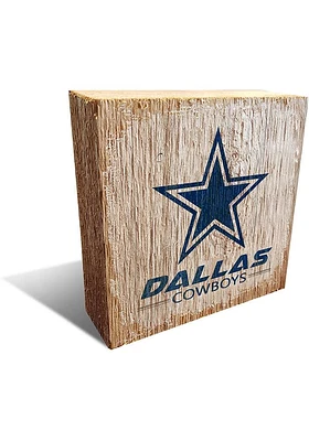 Dallas Cowboys Team Logo 6X6 Block Sign - Navy Blue