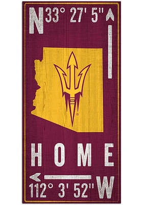 Arizona State Sun Devils Coordinate Sign - Maroon