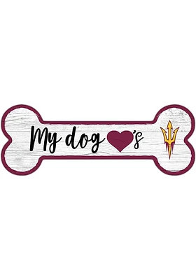 Arizona State Sun Devils Dog Bone 6x12 Sign - Maroon