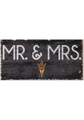 Arizona State Sun Devils Mr and Mrs Sign - Maroon