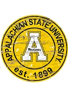 Appalachian State Mountaineers Established Date Circle 24 Inch Sign - Yellow