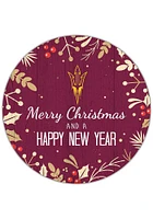 Arizona State Sun Devils Merry Christmas and New Year Circle Sign - Maroon