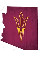 Arizona State Sun Devils State Cutout Sign - Maroon