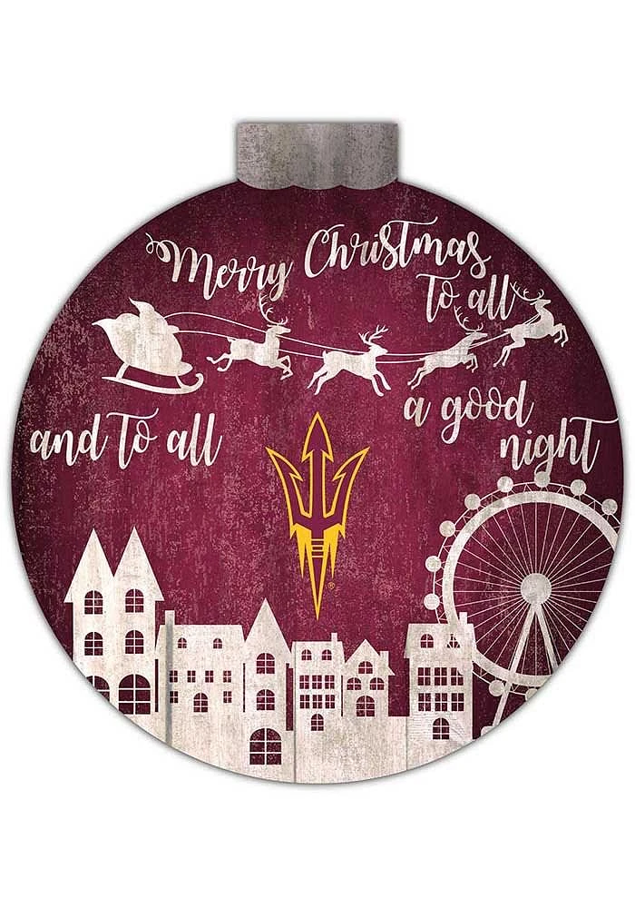 Arizona State Sun Devils Christmas Village Sign - Maroon