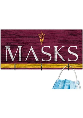 Arizona State Sun Devils Team Color Mask Holder Sign - Maroon