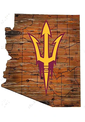 Arizona State Sun Devils Mini Roadmap State Sign - Maroon