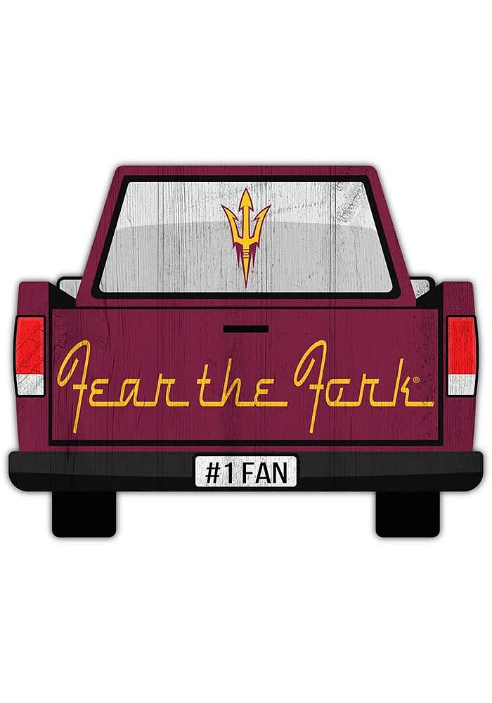 Arizona State Sun Devils Truck Back Cutout Sign - Maroon