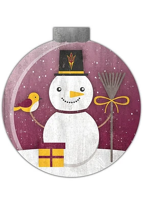 Arizona State Sun Devils Snowglobe 12 Inch Sign - Maroon