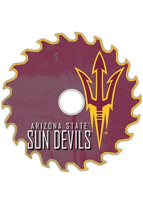Arizona State Sun Devils Rust Circular Saw Sign - Maroon