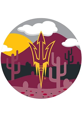 Arizona State Sun Devils Landscape Circle Sign - Maroon