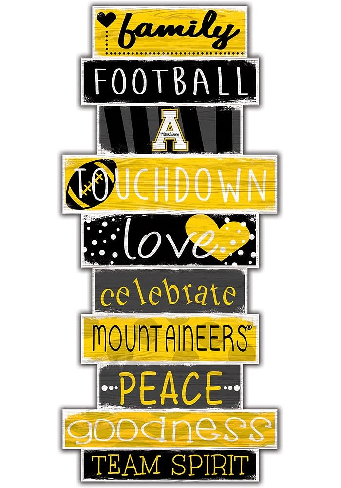 Appalachian State Mountaineers Celebrations Stack 24 Inch Sign - Yellow