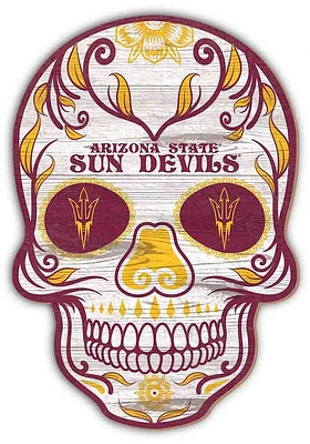 Arizona State Sun Devils 12 Inch Sugar Skull Sign - Maroon