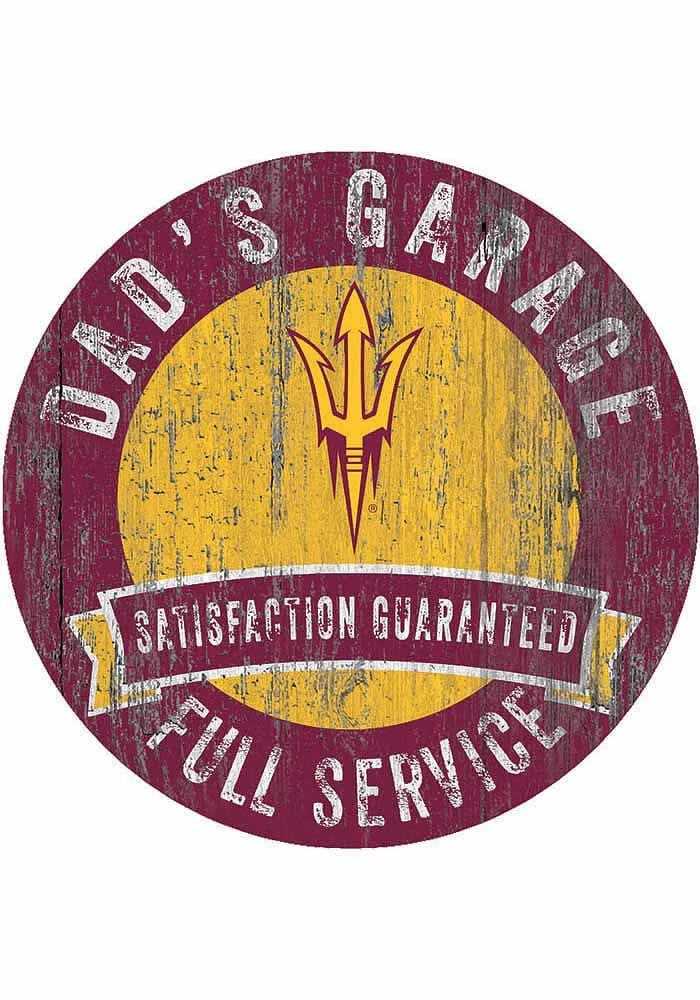 Arizona State Sun Devils Dads Garage Sign - Maroon