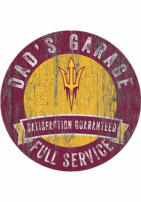 Arizona State Sun Devils Dads Garage Sign - Maroon