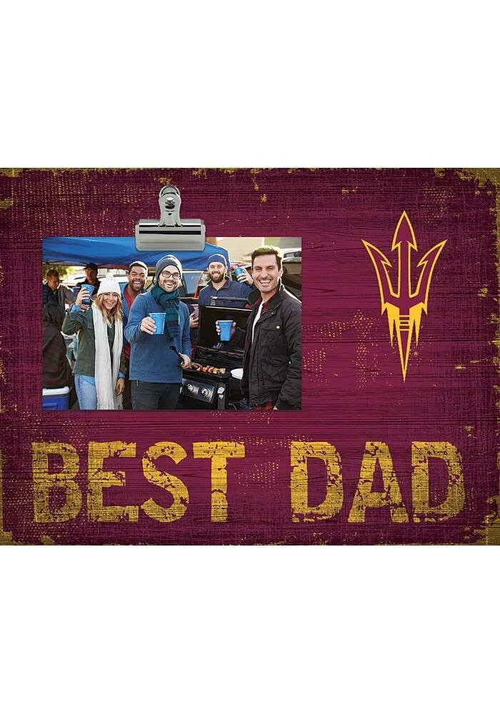 Arizona State Sun Devils Best Dad Clip Picture Frame - Maroon