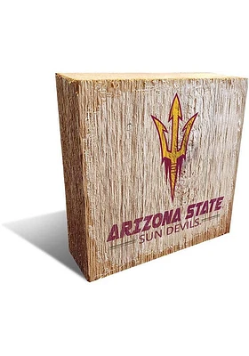 Arizona State Sun Devils Logo Block Sign - Maroon
