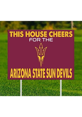 Arizona State Sun Devils This House Cheers For Yard Sign - Maroon