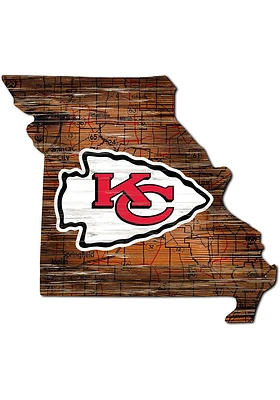Kansas City Chiefs 12 Mini Roadmap State Sign Sign - Red