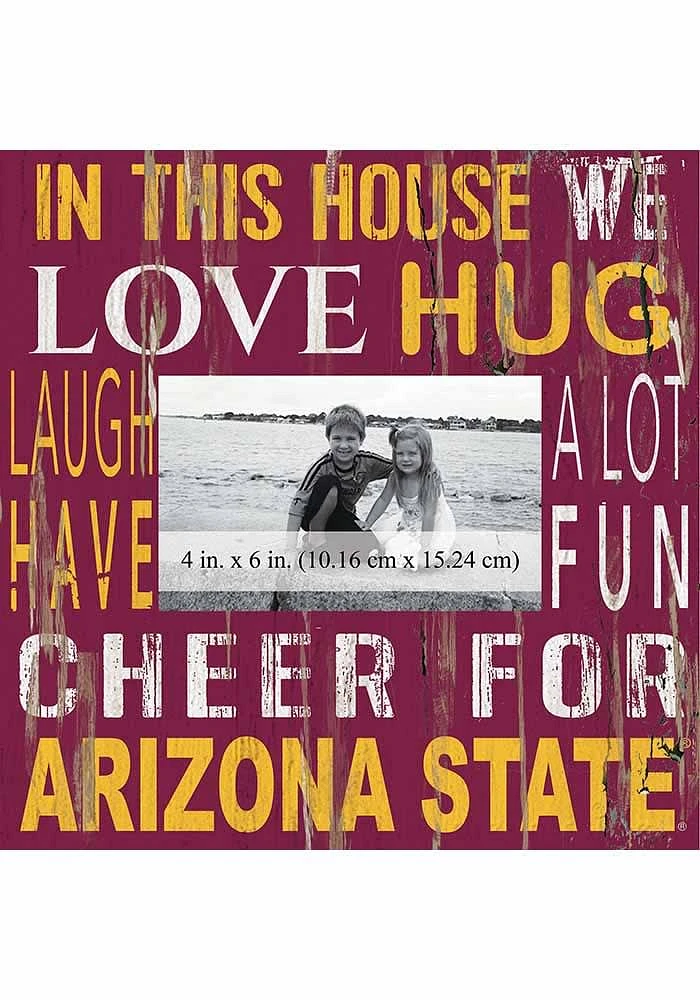 Arizona State Sun Devils In This House 10x10 Picture Frame - Maroon
