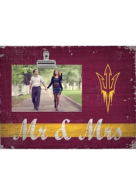 Arizona State Sun Devils Mr and Mrs Clip Picture Frame - Maroon