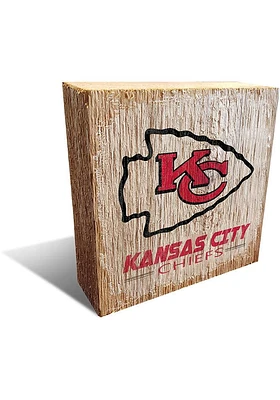 Kansas City Chiefs Team Logo 6X6 Block Sign - Red