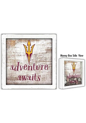 Arizona State Sun Devils Adventure Awaits Box Sign - Maroon