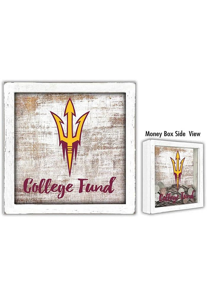 Arizona State Sun Devils College Fund Box Sign - Maroon