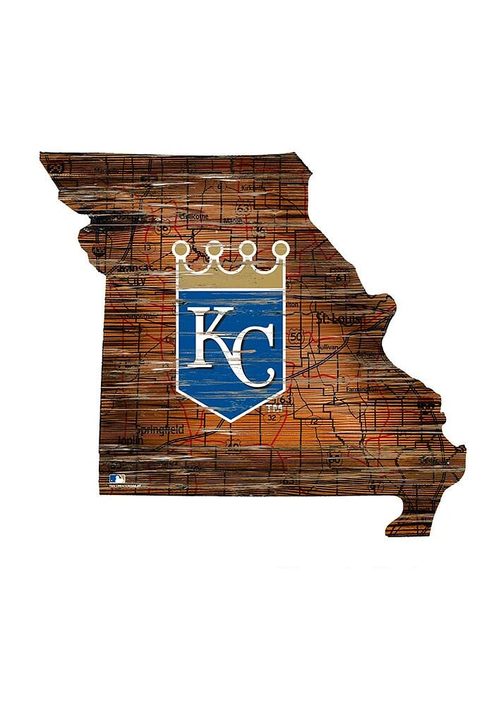 Kansas City Royals 12 Mini Roadmap State Sign Sign - Blue