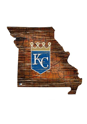 Kansas City Royals 12 Mini Roadmap State Sign Sign - Blue