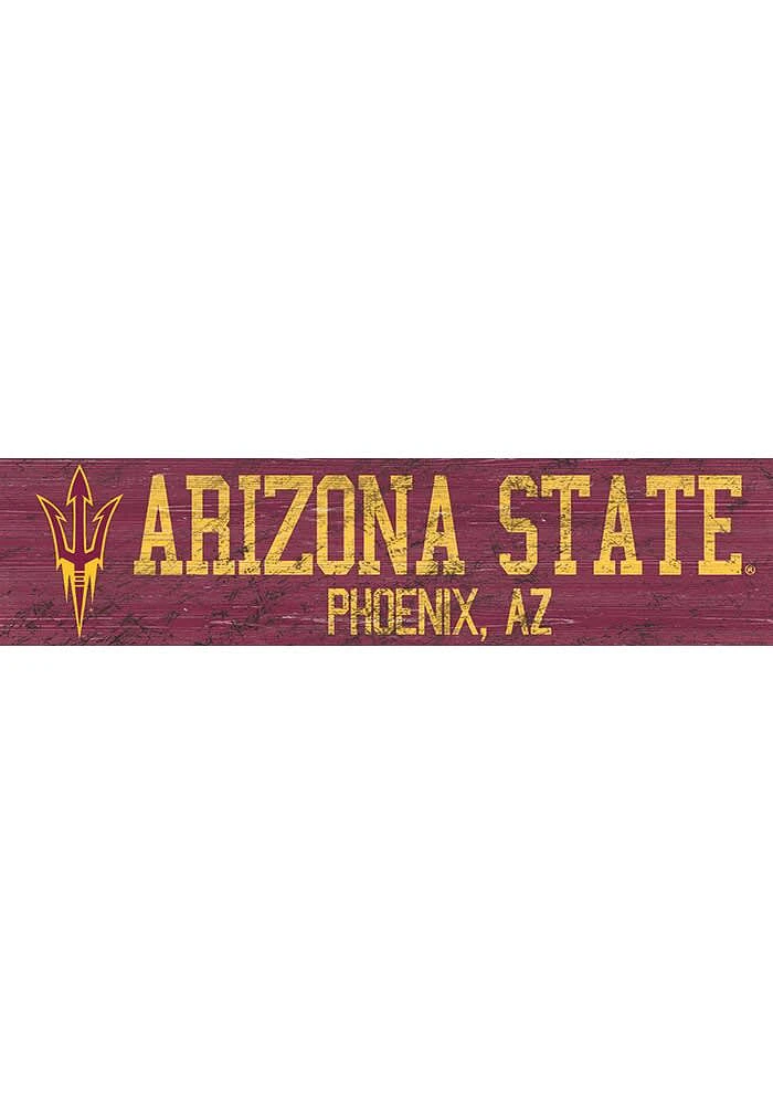 Arizona State Sun Devils 6x24 Sign - Maroon