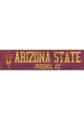 Arizona State Sun Devils 6x24 Sign - Maroon
