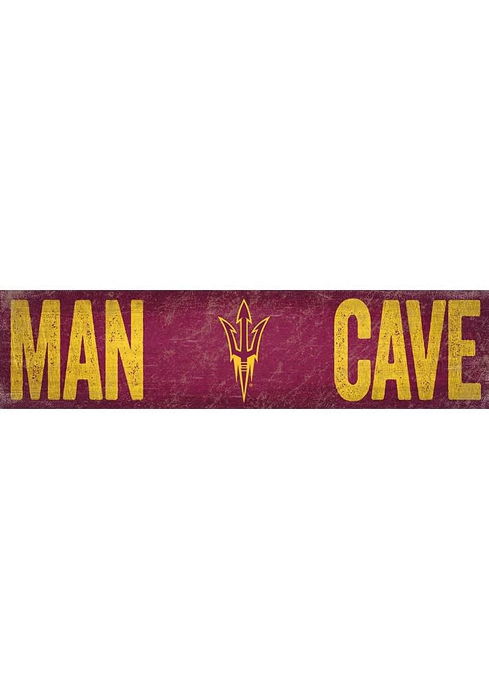 Arizona State Sun Devils Man Cave 6x24 Sign - Maroon