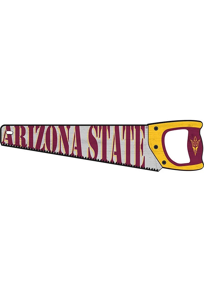 Arizona State Sun Devils Wood Handsaw Sign - Maroon