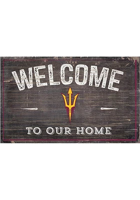 Arizona State Sun Devils Welcome to our Home Sign - Maroon