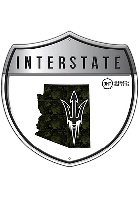 Arizona State Sun Devils 24in OHT Camo Interstate Sign - Maroon