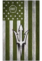 Arizona State Sun Devils 11x19 OHT Military Flag Sign - Maroon
