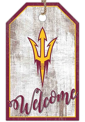 Arizona State Sun Devils Welcome Team Tag Sign - Maroon