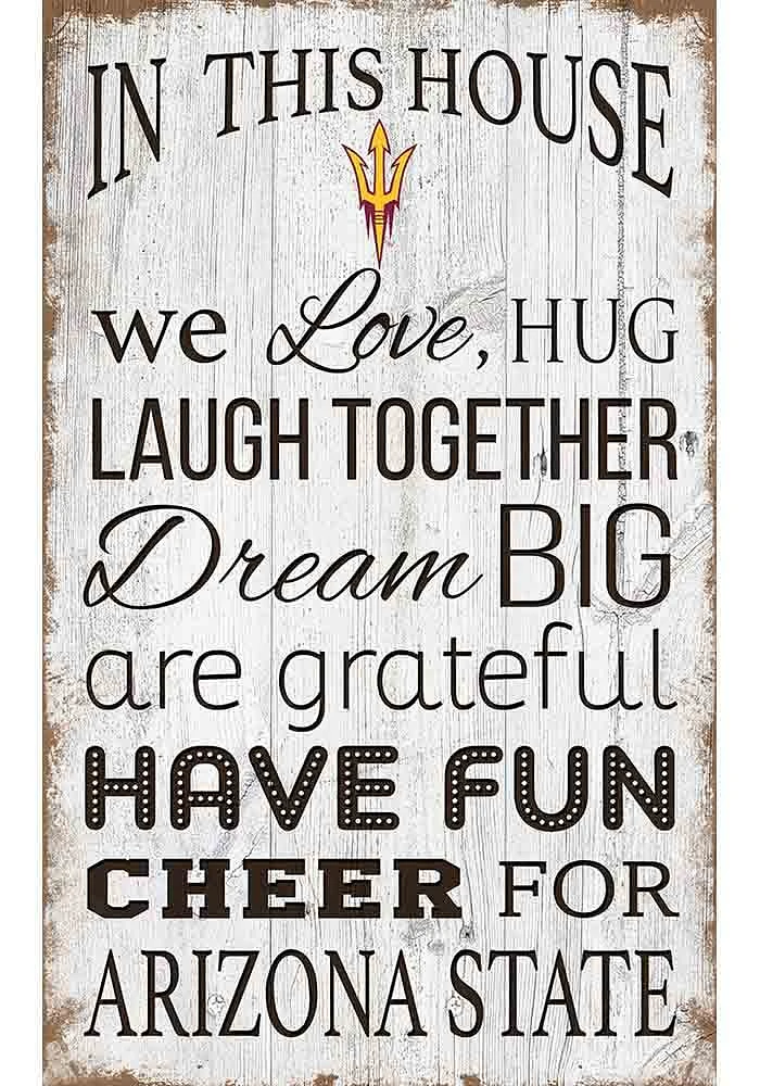 Arizona State Sun Devils In This House 11x19 Sign - Maroon