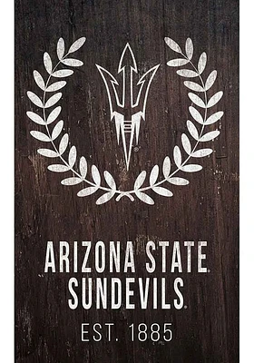 Arizona State Sun Devils Laurel Wreath Sign - Maroon