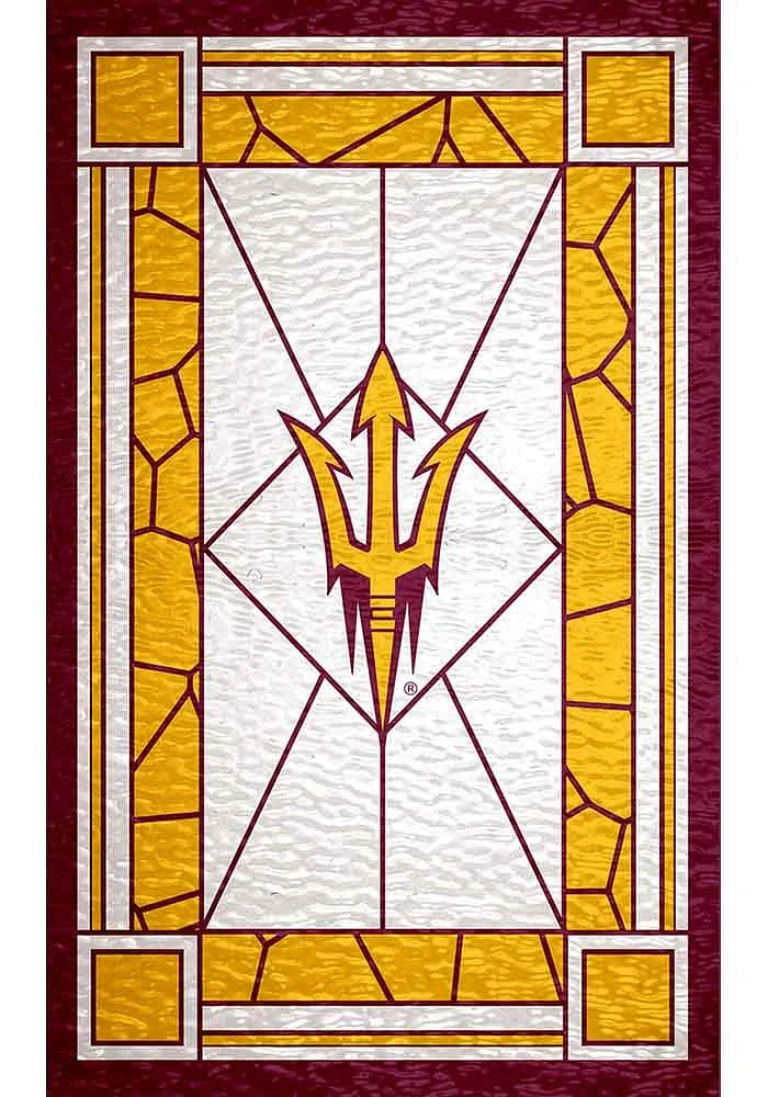 Arizona State Sun Devils Stained Glass Sign - Maroon