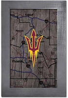 Arizona State Sun Devils City Map Sign - Maroon