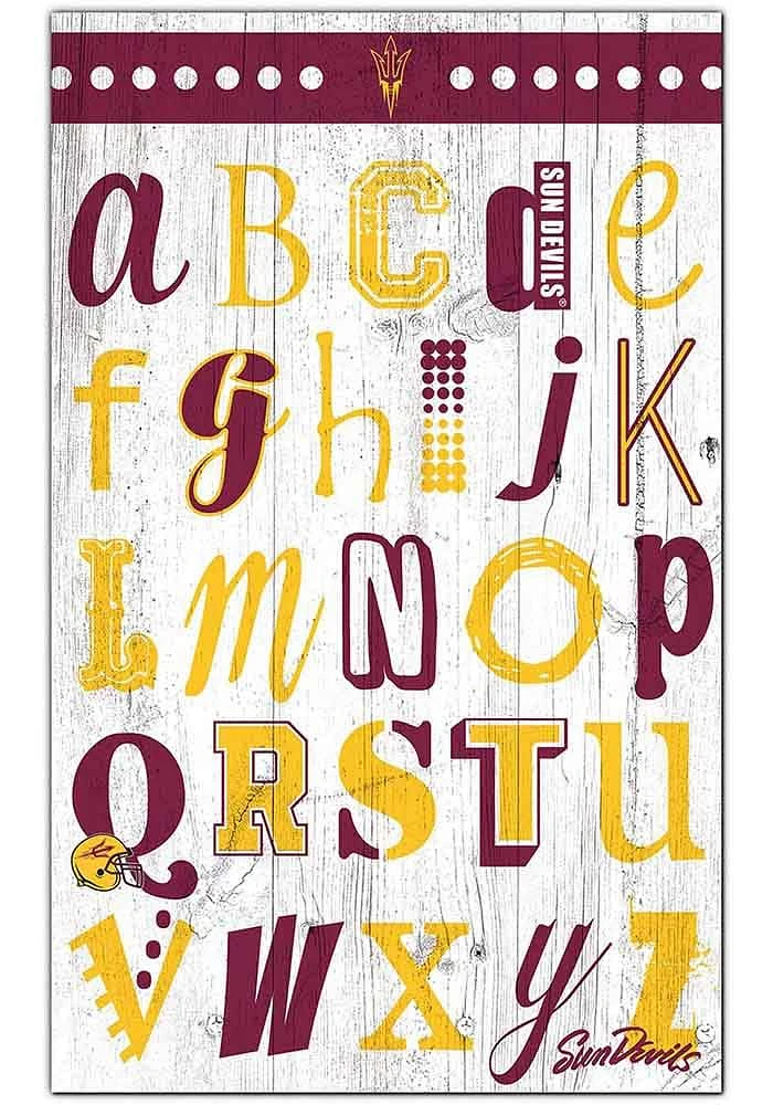 Arizona State Sun Devils Alphabet Sign - Maroon