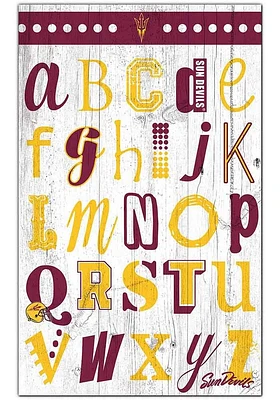 Arizona State Sun Devils Alphabet Sign - Maroon