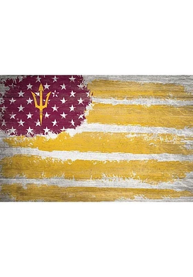 Arizona State Sun Devils Flag 16x20 Wall Art - Maroon