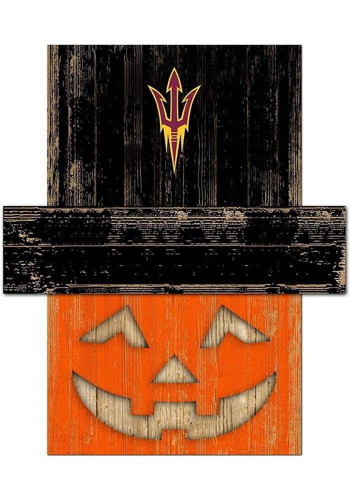 Arizona State Sun Devils Pumpkin Head Sign - Maroon