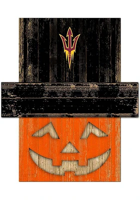 Arizona State Sun Devils Pumpkin Head Sign - Maroon